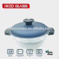 borosilicate glass cooking pot with colorful lid